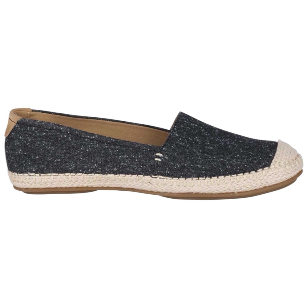 Sperry Top-Sider Womens Black Speckled Fabric Espadrille Slip On Flats Shoes
